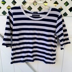 Abercrombie and Fitch navy and white shirt size: XS